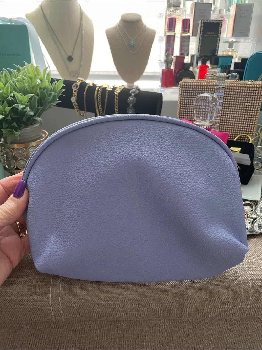 ✨Dolce & Gabbana Lavender Leather Cosmetic Pouch✨NEW